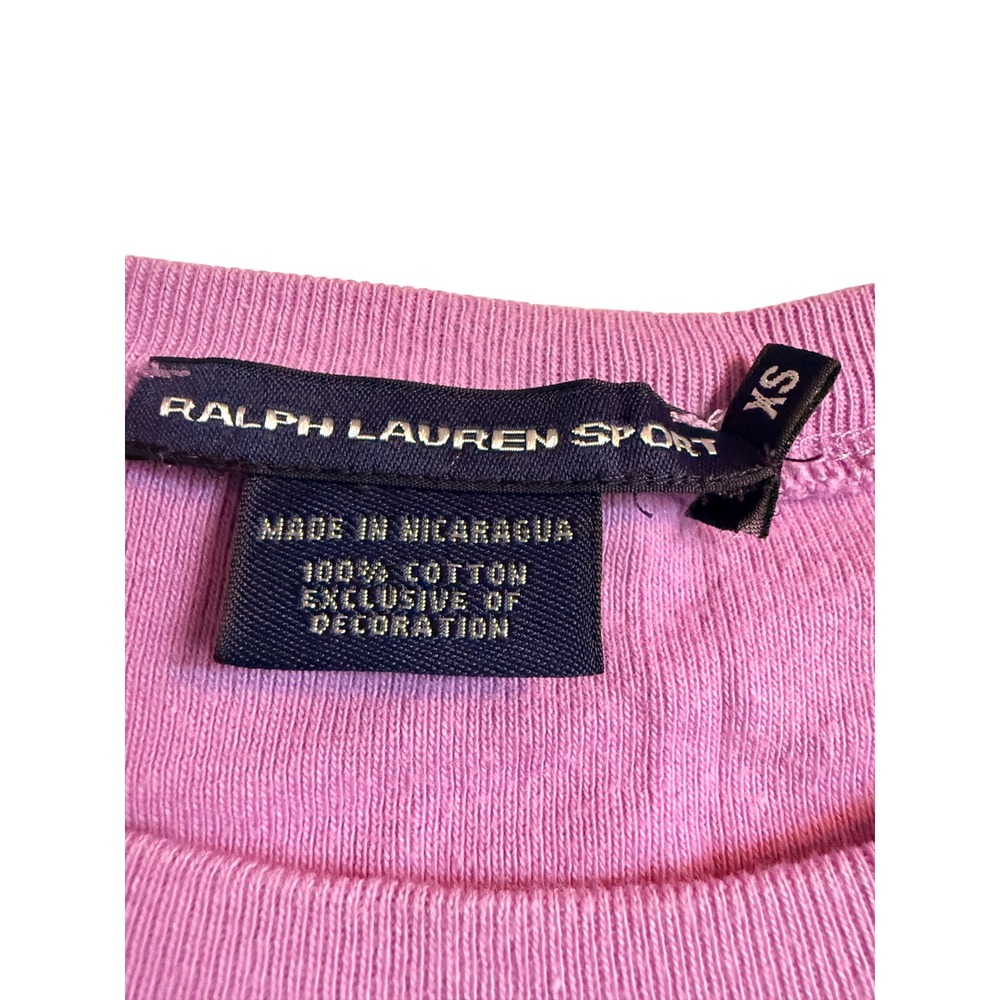 Ralph Lauren Sport Womens XS Lavender Long Sleeve Crew Neck Cotton Pony Logo Tee - Picture 6 of 6
